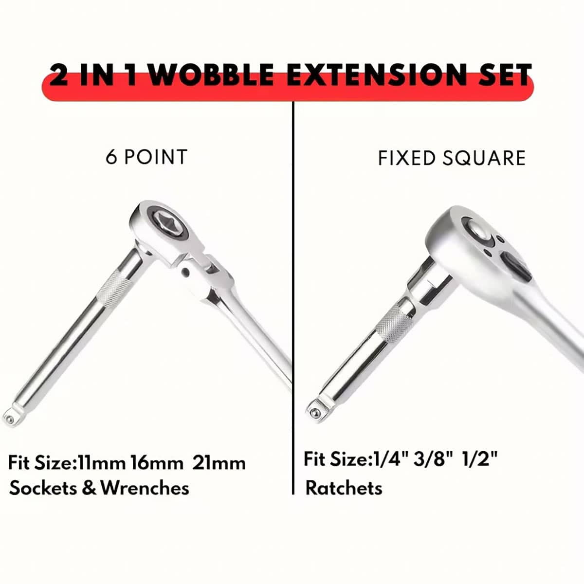Wobble Extension Bar Set, 9-Piece, Chrome Vanadium Steel - view 5