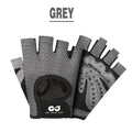 Women Fitness Gym Training Gloves Half Finger Gel Weight Lifting Gloves - Grey, Size L