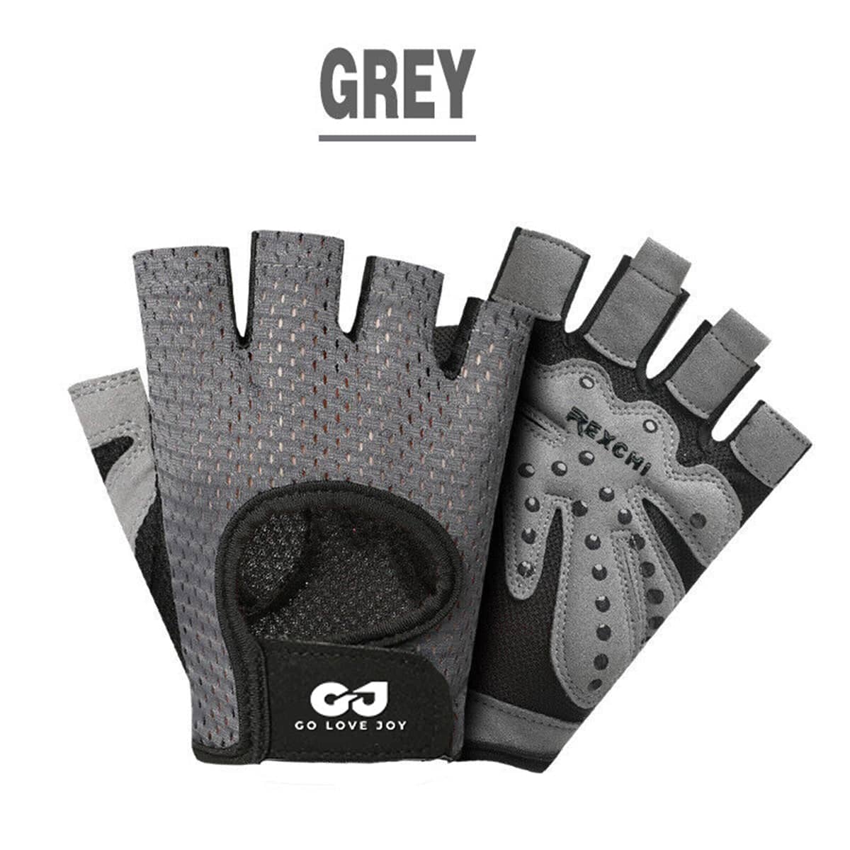 Women Fitness Gym Training Gloves Half Finger Gel Weight Lifting Gloves - Grey, Size L