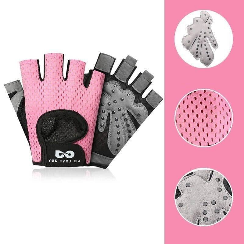 Women Fitness Gym Training Gloves Half Finger Gel Weight Lifting Gloves - Grey, Size L - view 3