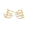Women Four Claw Stud Earrings Alloy Elegant Jewellery - Gold