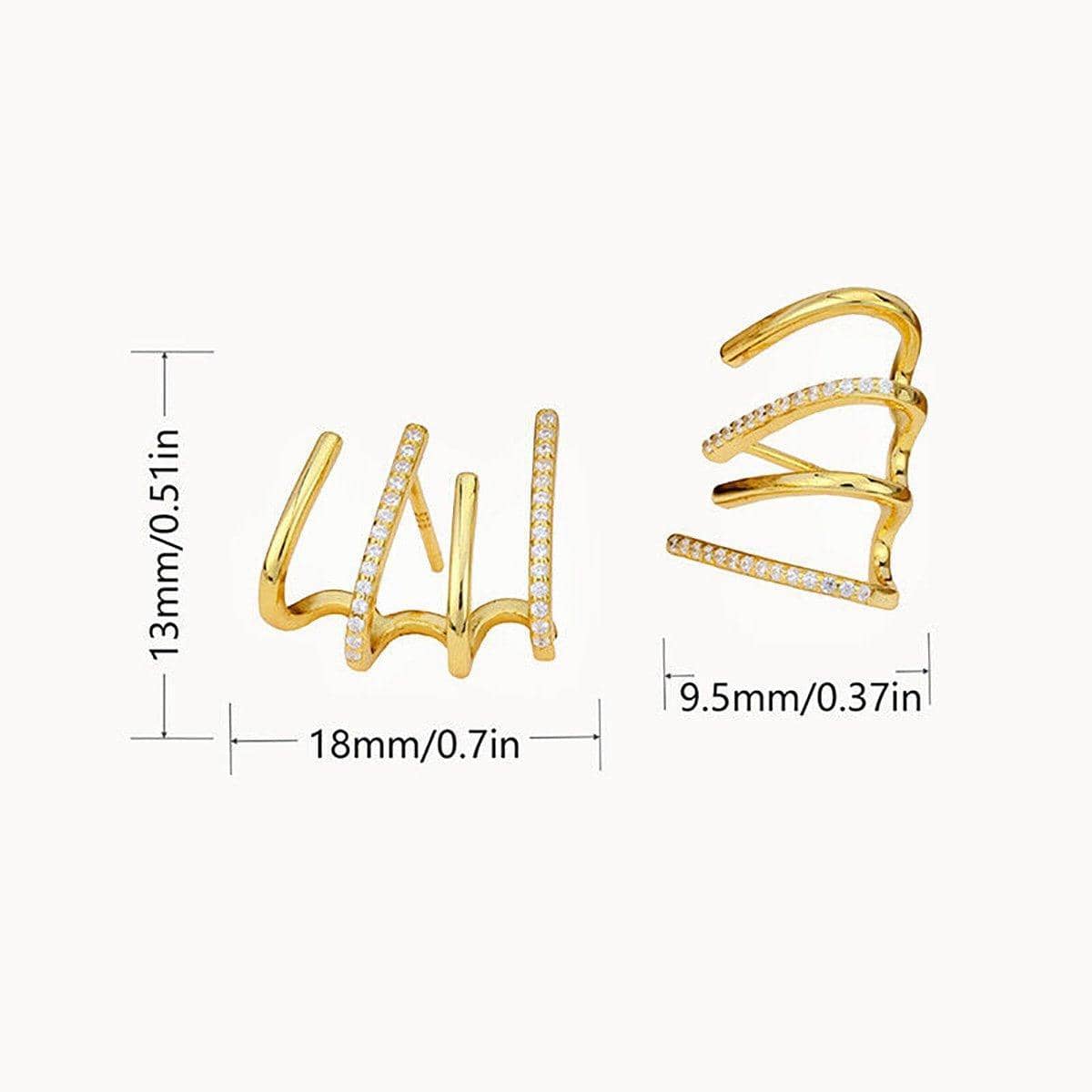 Women Four Claw Stud Earrings Alloy Elegant Jewellery - Silver - view 4
