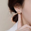 Women Four Claw Stud Earrings Alloy Elegant Jewellery - Silver - view 5