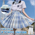 Women Pleated Plaid School Uniform Skirt - Size L (Bust 100 cm) - view 2