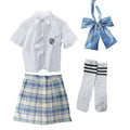 Women Pleated Plaid School Uniform Skirt - Size L (Bust 100 cm) - view 3