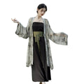 Women Summer Hanfu Two Piece Song Style Robe and Pants Set - Size XL