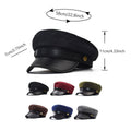 Women's Beret Cap with PU Leather Visor - Red - view 4