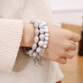 Women's Boho Beaded Charm Bracelet Set of 3 - Black - view 5