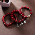 Women's Boho Beaded Charm Bracelet Set of 3 - Light Grey - view 4