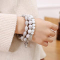 Women's Boho Beaded Charm Bracelet Set of 3 - Light Grey - view 5