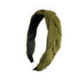 Women's Braided Plait Headband with Stretchy Fit - Olive Green