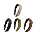 Women's Braided Plait Headband with Stretchy Fit - Olive Green - view 3