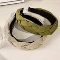 Women's Braided Plait Headband with Stretchy Fit - Olive Green - view 4