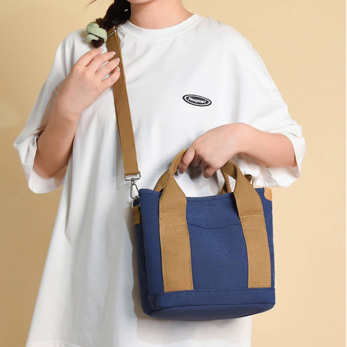 Women's Canvas Crossbody Bag, Multi-Layer Handbag for Work and Errands - view 5
