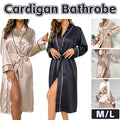 Women's Cardigan Bathrobe with Belt - Black, Size L (Bust 124 cm) - view 2