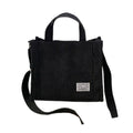 Women's Corduroy Small Square Shoulder Bag Crossbody Tote - Black