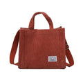Women's Corduroy Small Square Shoulder Bag Crossbody Tote - Brick Red