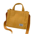 Women's Corduroy Small Square Shoulder Bag Crossbody Tote - Mustard Yellow
