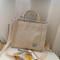 Women's Corduroy Small Square Shoulder Bag Crossbody Tote - Mustard Yellow - view 4