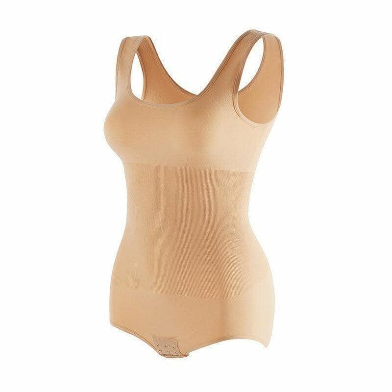 Women's Full Body Shapewear Seamless Tummy Control Bodysuit - Beige, Size XL/XXL