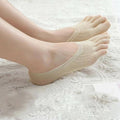 Women's Invisible Five Finger Toe Socks - Nude, Pack of 6 Pairs