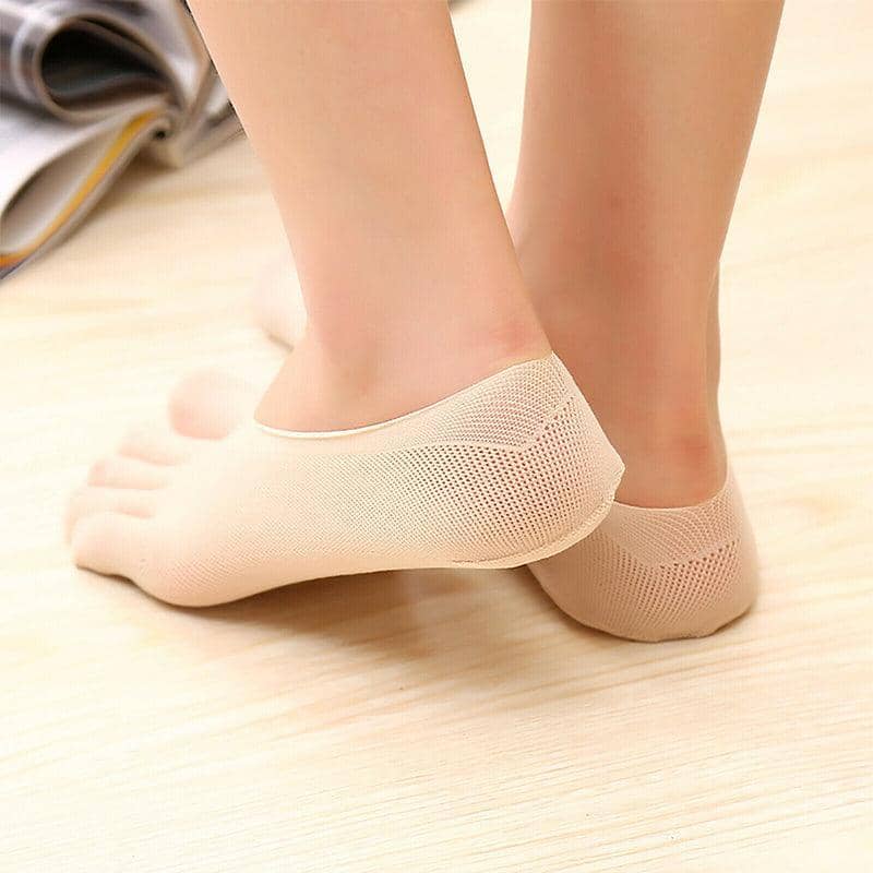 Women's Invisible Five Finger Toe Socks - Nude, Single Pair