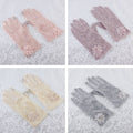 Women's Lace Sun Protection Gloves with Touchscreen Fingertips - Black - view 4