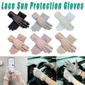 Women's Lace Sun Protection Gloves with Touchscreen Fingertips - Purple