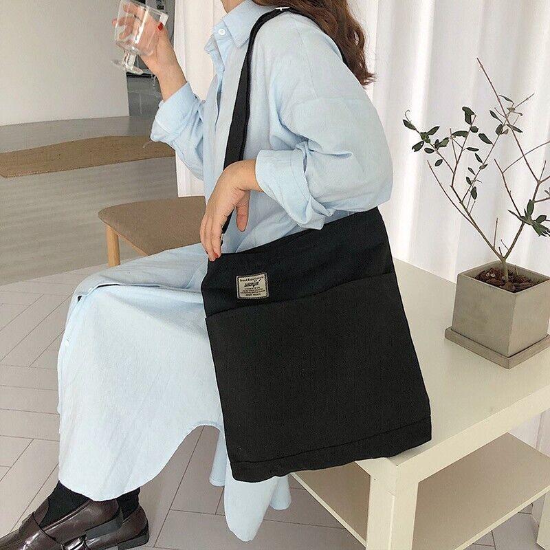 Women's Large Canvas Hobo Shoulder Bag, 34 x 36 cm - Army Green - view 4