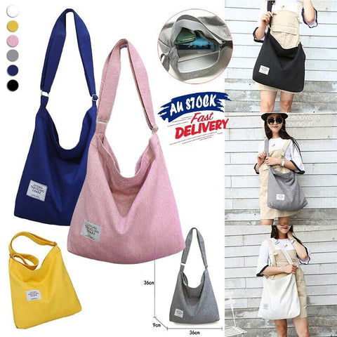 Women's Large Canvas Shoulder Bag, 36 x 9 x 36 cm - Pink - view 2