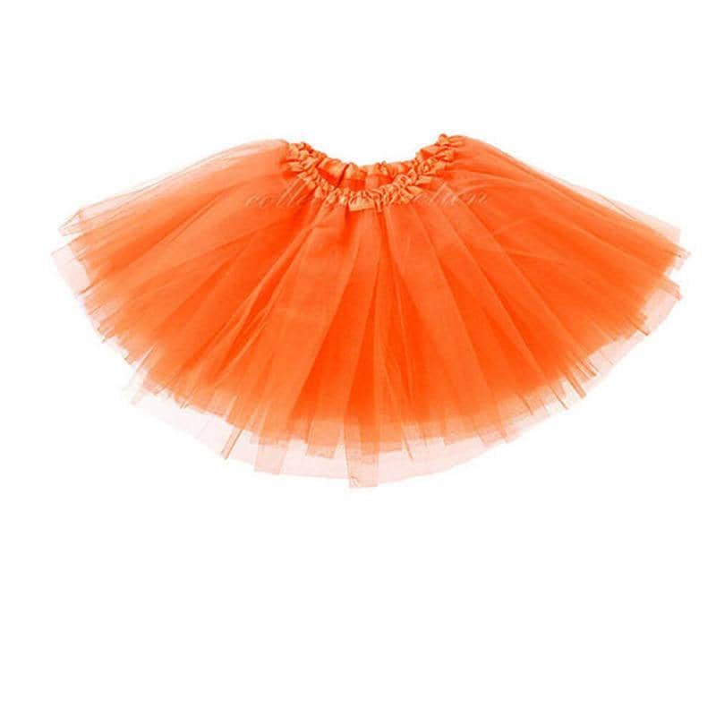 Women's Layered Tulle Tutu Skirt for Dance and Dress-Up - Orange