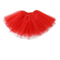 Women's Layered Tulle Tutu Skirt for Dance and Dress-Up - Red