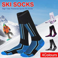 Women's Long Warm Ski Socks, Breathable Winter Sports - Pink and White 33-39 - view 2