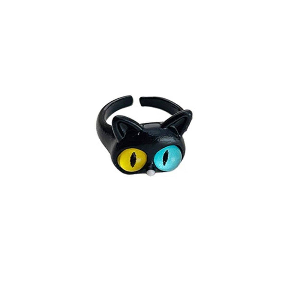 Women's Open Ring with Cat Design - view 2