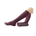 Women's Open Toe Yoga Socks - Purple, Knee High