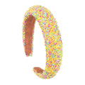 Women's Padded Wide Headband with Sprinkle Finish - Yellow