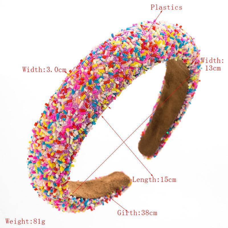 Women's Padded Wide Headband with Sprinkle Finish - Yellow - view 4