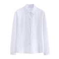 Womens Plain Long Sleeve Office Work Shirt with Collar - 3XL (Chest 110 cm)