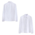 Womens Plain Long Sleeve Office Work Shirt with Collar - 3XL (Chest 110 cm) - view 3