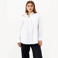 Womens Plain Long Sleeve Office Work Shirt with Collar - 3XL (Chest 110 cm) - view 5
