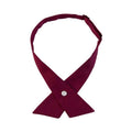 Women's Pre-Tied Criss-Cross Bow Tie for School Uniforms - Wine Red