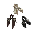 Women's Ribbon Bow Hair Scrunchie - Brown - view 3