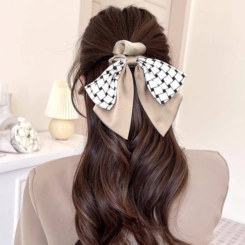 Women's Ribbon Bow Hair Scrunchie - Brown - view 4