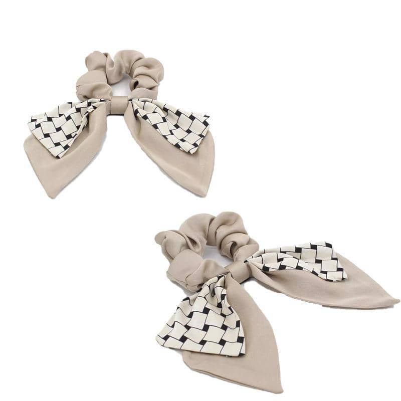 Women's Ribbon Bow Hair Scrunchie - Brown - view 5