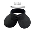 Women's Roll-Up Straw Sun Visor Hat with Bow - Black - view 4