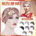 Women's Stretch Turban Hat with Braid Design - Beige Zebra Print - view 2