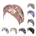 Women's Stretch Turban Hat with Braid Design - Beige Zebra Print - view 3