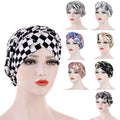 Women's Stretch Turban Hat with Braid Design - Beige Zebra Print - view 4