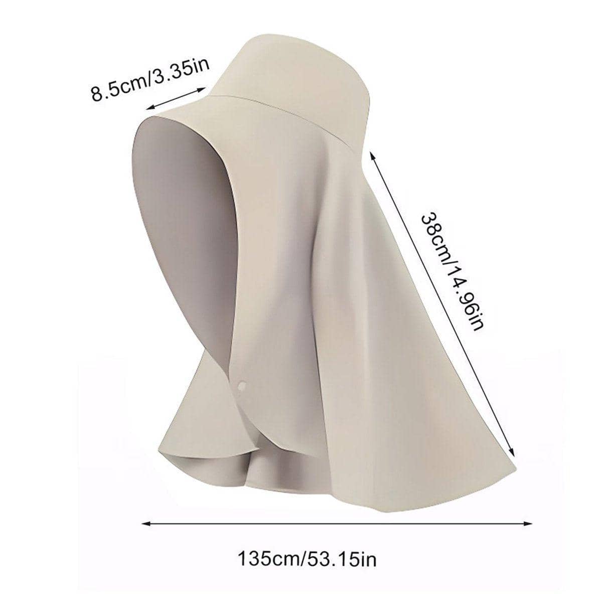 Women's Sun Protection Hat with Face Cover and Neck Shawl - Khaki - view 4