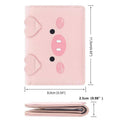 Women's Three-Fold Short Wallet, Pig Face Design - Black - view 4